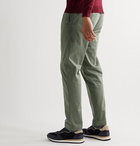 Kiton - Tapered Pleated Stretch Cotton and Linen-Blend Trousers - Green