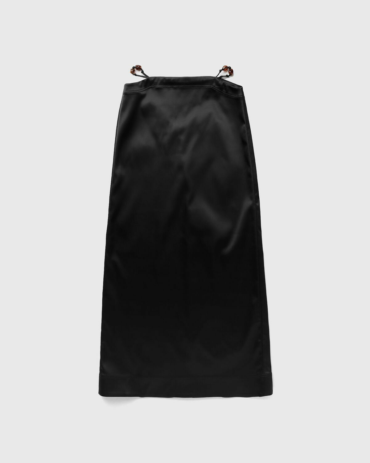 Ganni Double Satin Maxi Skirt Black Skirts GANNI
