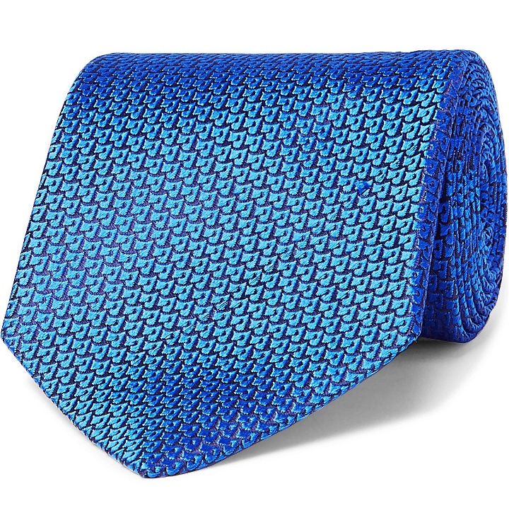 Photo: Charvet - 8cm Silk-Jacquard Tie - Blue
