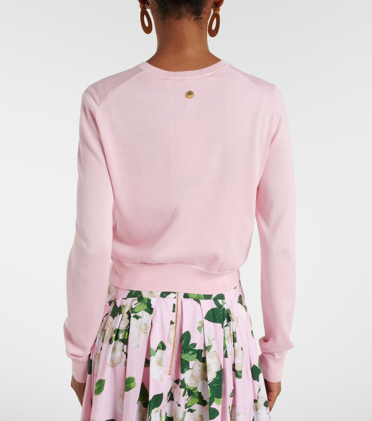 Carolina Herrera Cropped silk and cotton cardigan