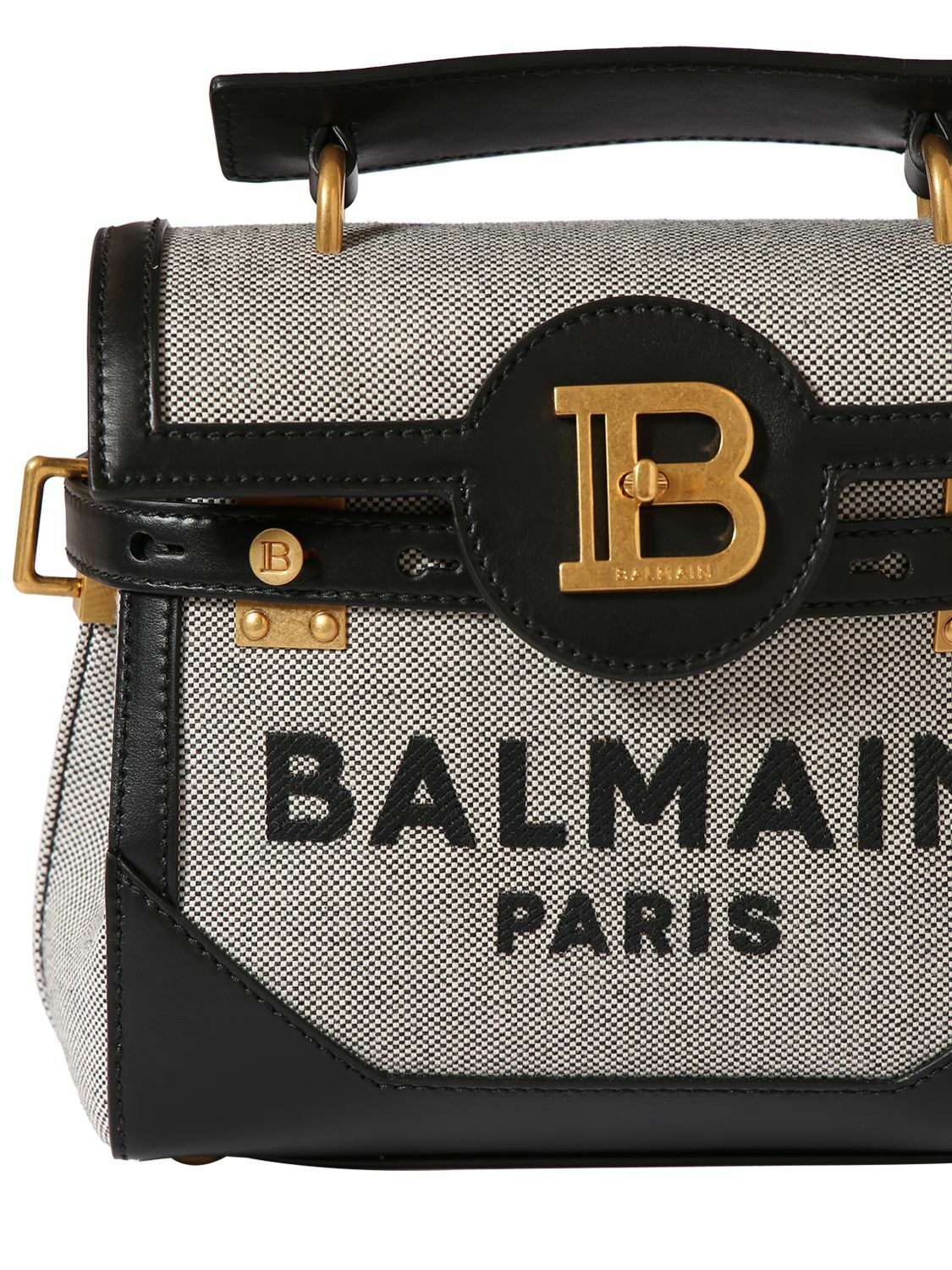 BALMAIN - Bbuzz 23 Canvas Top Handle Bag Balmain
