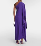Taller Marmo Betsy one-shoulder crêpe gown