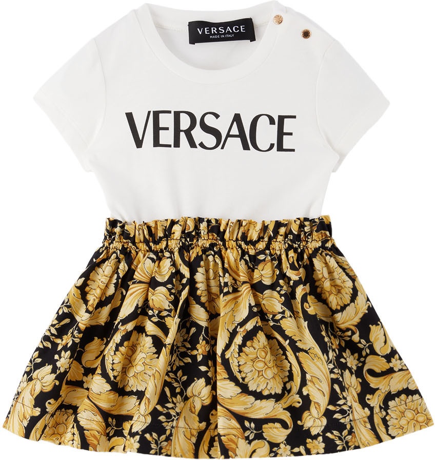 Photo: Versace Baby White & Black Barocco Dress