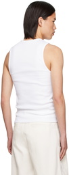 AMOMENTO White Crewneck Tank Top