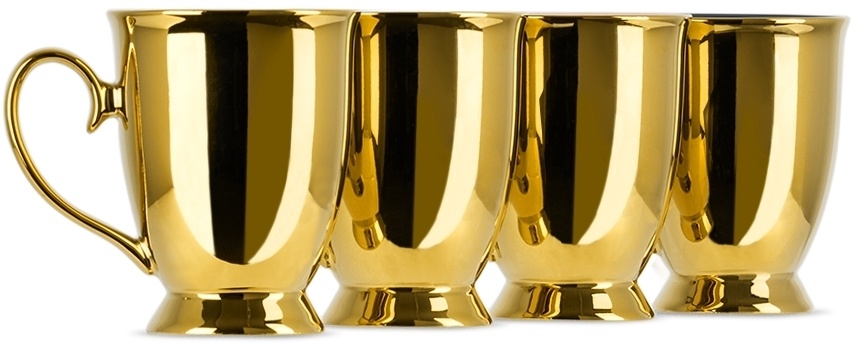 Photo: POLSPOTTEN Gold & Multicolor Legacy Mugs, 4 pcs