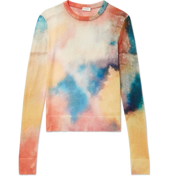 Photo: SAINT LAURENT - Tie-Dyed Knitted Sweater - Multi