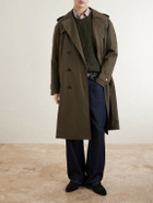 Private White V.C. - The Despatch Rider's Double-Breasted Belted Cotton Trench Coat - Green