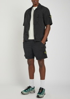 Stone Island Crinkled Nylon Overshirt Black