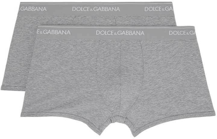 Photo: Dolce & Gabbana Two-Pack Gray Boxer Briefs