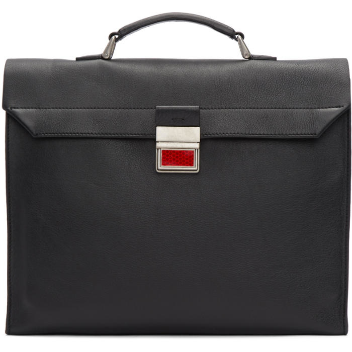 Photo: Maison Margiela Black Leather Rolled Up Briefcase 