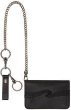 Nudie Jeans Black Leather Alfredsson Chain Wallet