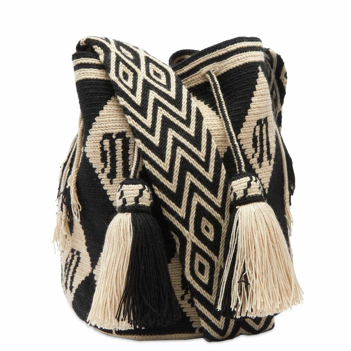 Nanushka Women's The Bucket Bag in Crème/Black Diamond Check
