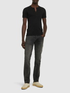 TOM FORD - Henley Cotton & Lyocell Ribbed T-shirt