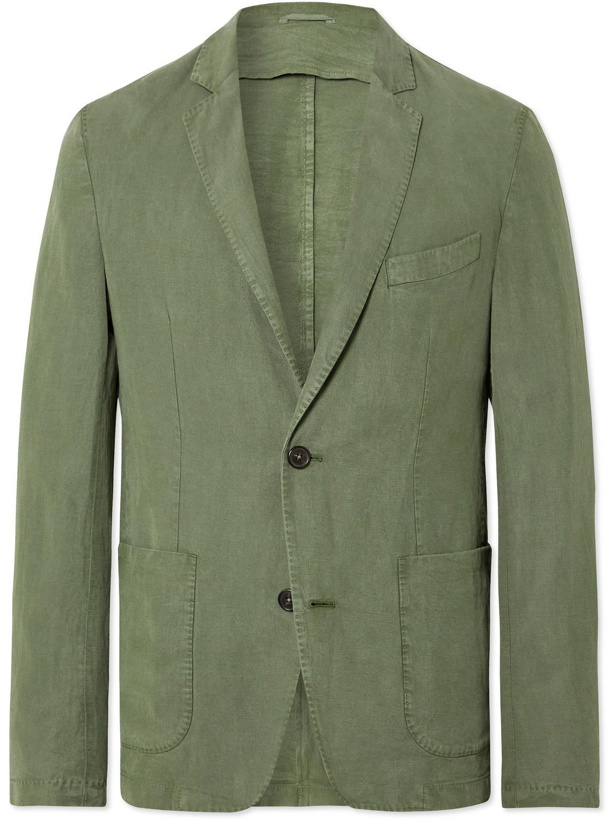 Photo: Officine Générale - Garment-Dyed TENCEL Lyocell-Blend Twill Blazer - Green