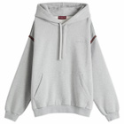 Gucci Men's Tape Brushed Cotton Hoodie in Grey Melange