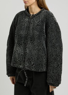 Isabel Marant étoile Abelina Velvet Devoré Bomber Jacket Grey