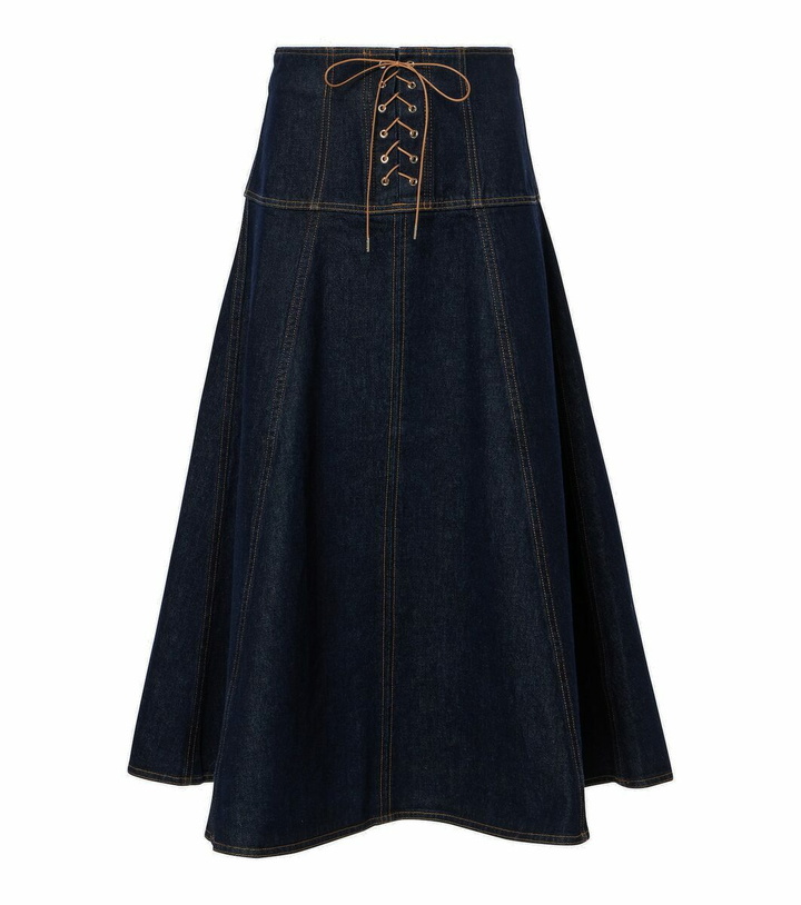 Photo: Ulla Johnson Estelle denim midi skirt