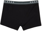 Boss Three-Pack Black & Green Boxer Briefs