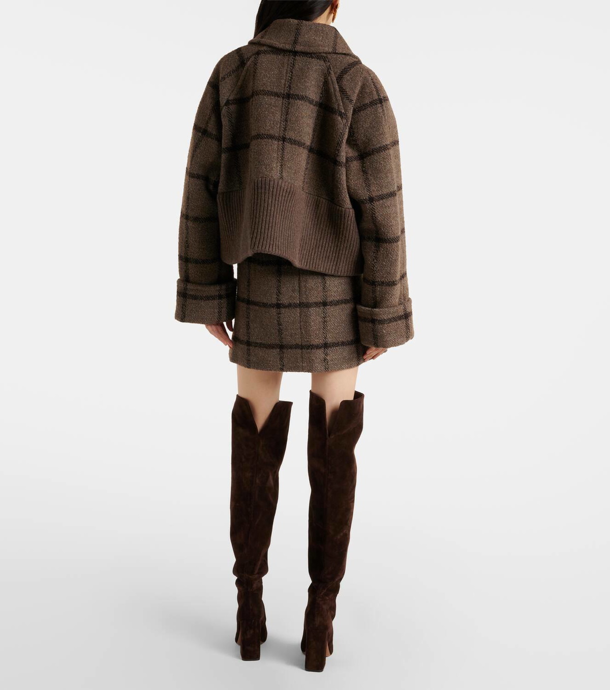 Patou Oversized checked wool-blend jacket Patou