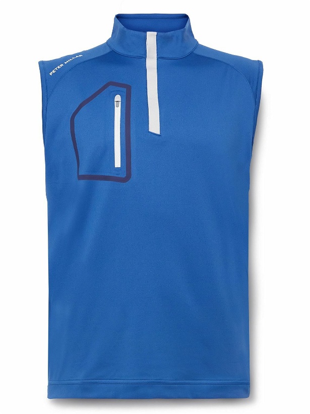 Photo: Peter Millar - Forge Stretch Recycled-Jersey Half-Zip Golf Gilet - Blue