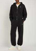 Cole Buxton Embroidered Cotton Sweatpants Black