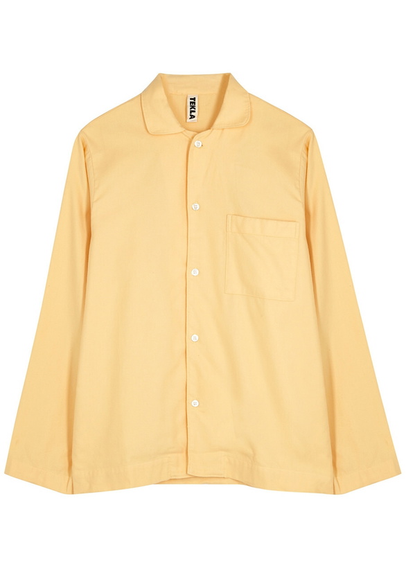 Photo: Tekla Unisex Yellow Flannel Pyjama Top, Top, 100% Organic Cotton
