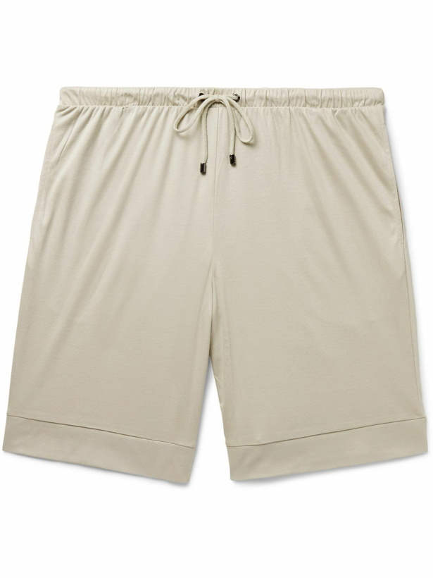 Photo: Zimmerli - Straight-Leg Sea Island Cotton Drawstring Shorts - Neutrals