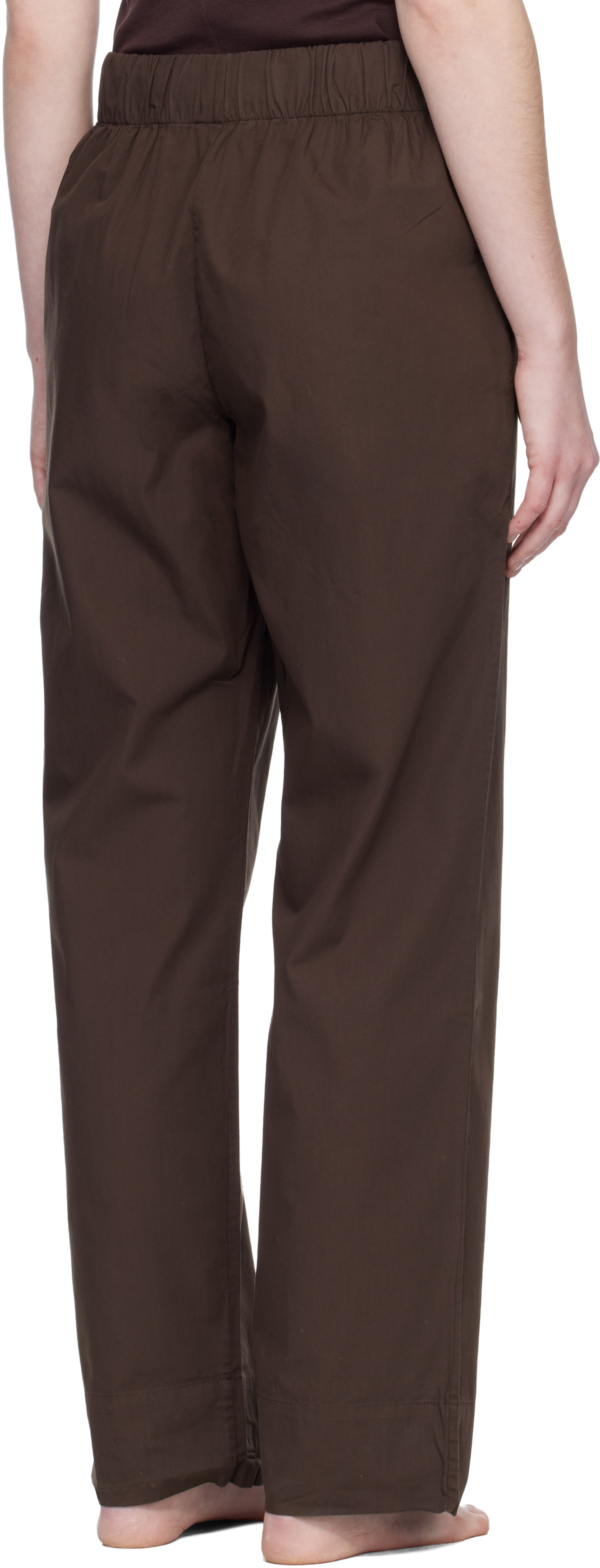 Tekla Brown Poplin Pyjama Pants