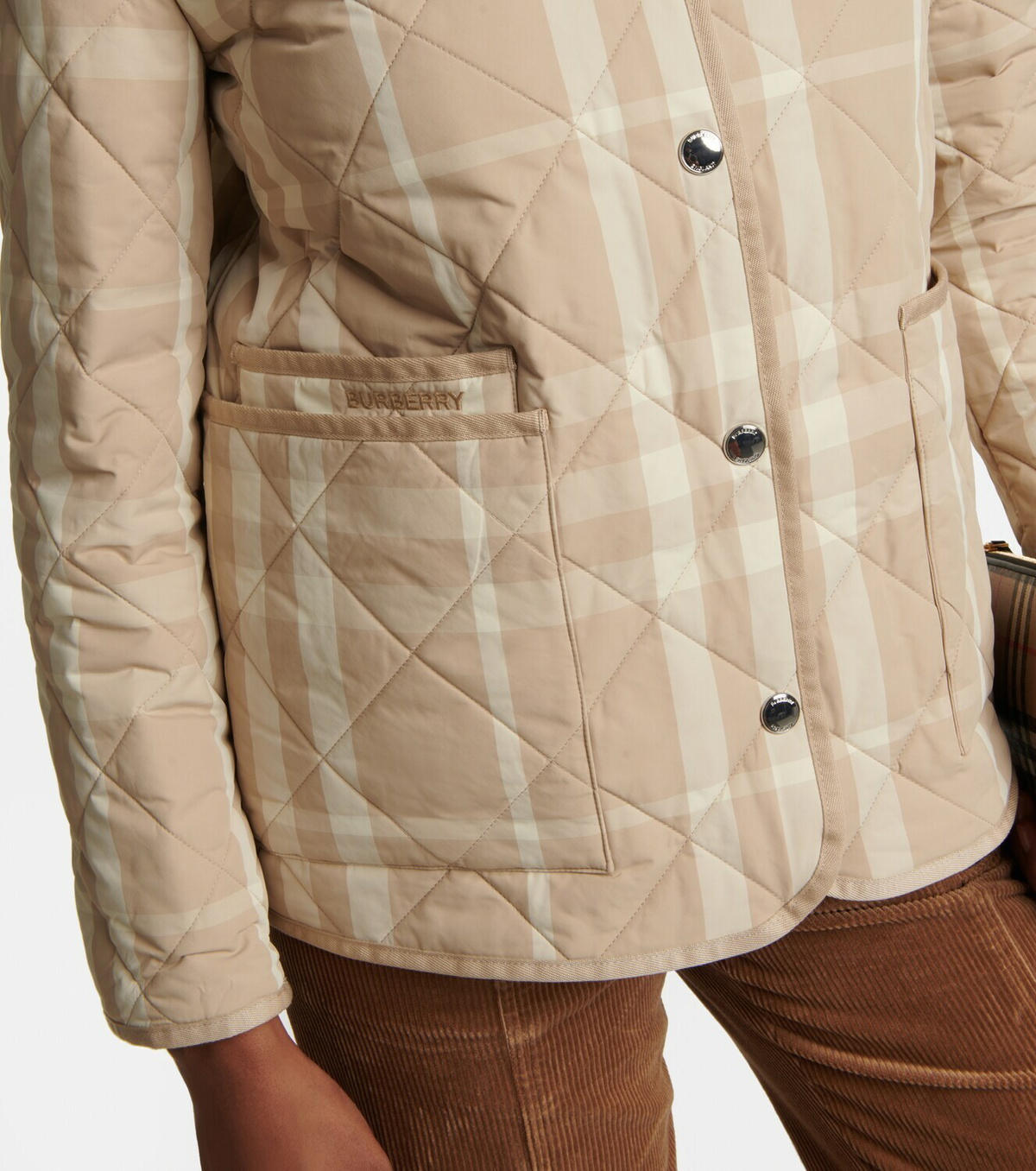BURBERRY☆LANFORD 裏地チェック ジャケット BEIGE LADIES Burberry - Checked quilted jacket Burberry