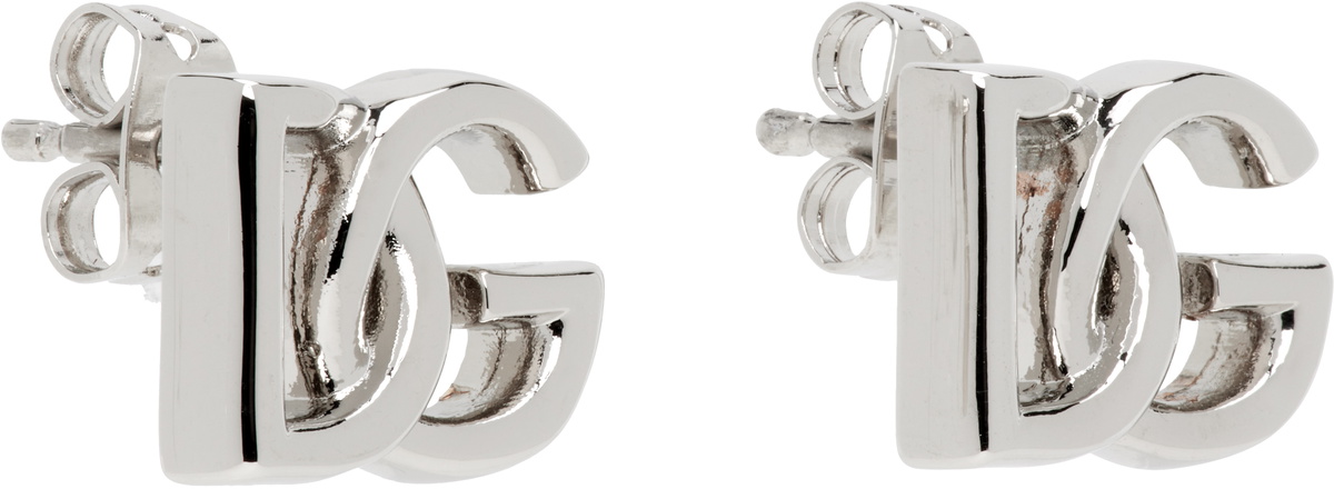 Dolce&Gabbana Silver 'DG' Logo Earrings