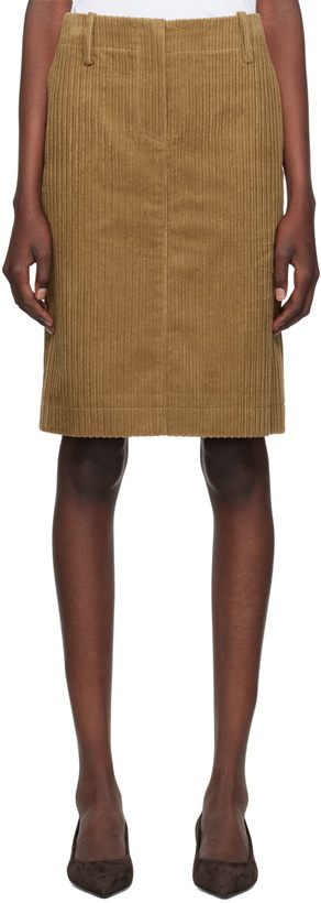 Photo: Nothing Written Beige H-Line Midi Skirt