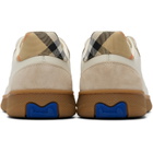 Burberry Beige Leather Suede & Check Terrace Sneakers​