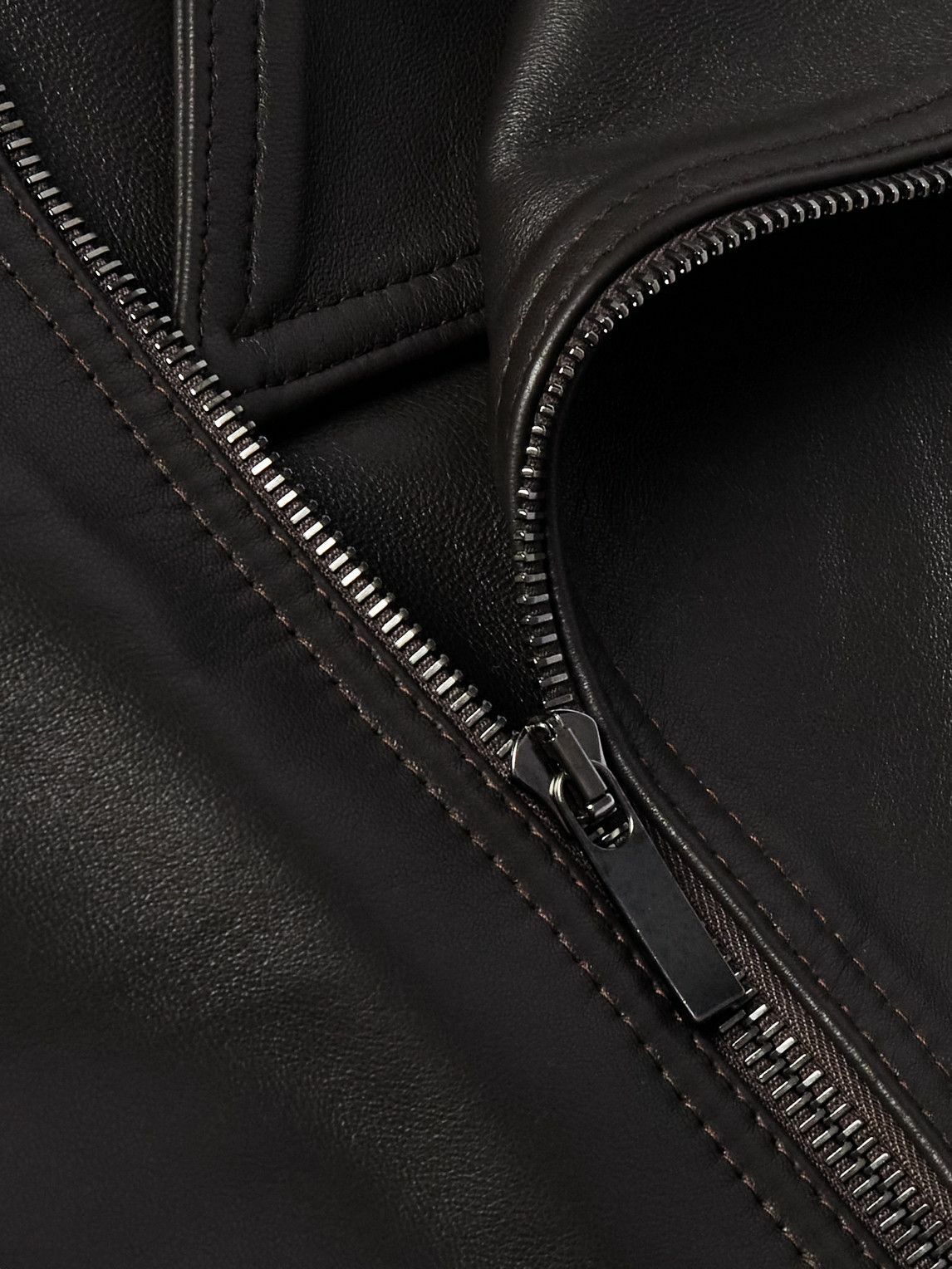 Stòffa - Plongé Leather Jacket - Brown