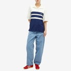 Adidas Women's Polo S/S Shirt in Off White/Night Indigo