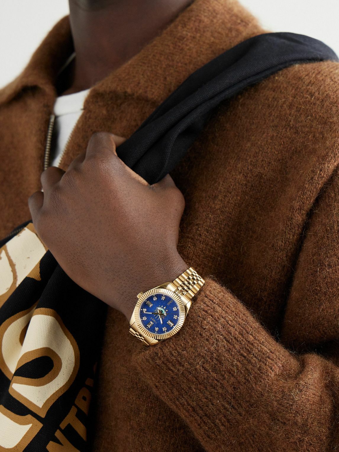 XJAPAN 掛け時計 Timex - Jacquie Aiche Legacy 36mm Gold-Tone, Blue Aventurine and