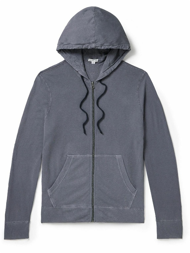 Photo: James Perse - Garment-Dyed Cotton-Jersey Hoodie - Gray