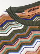 Missoni - Striped Jacquard-Knit Cotton-Blend Sweater - Green