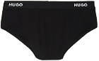 Hugo Three-Pack Black Logo Briefs