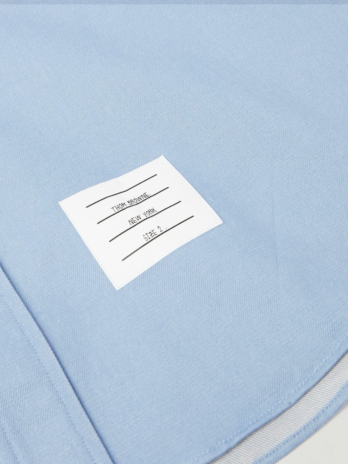 Thom Browne - Button Down-Collar Logo-Appliquéd Cotton-Twill Shirt - Blue