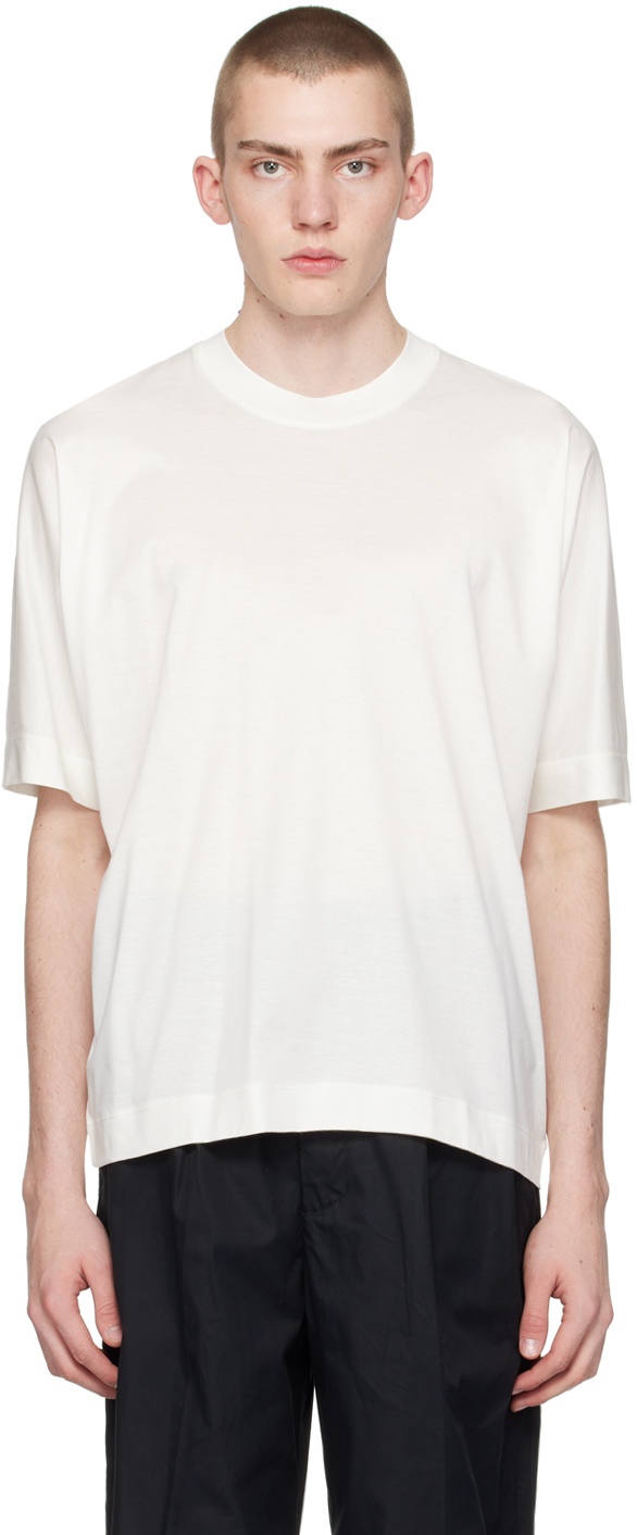 Photo: Emporio Armani Off-White Embroidered T-Shirt