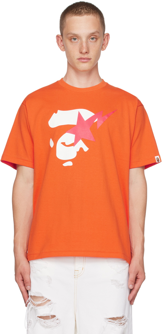 Orange bape hot sale tee