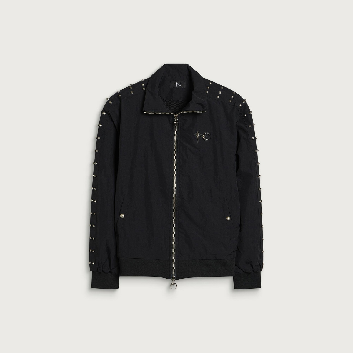 Thug Club Men's Triple Line Stud Track Jacket in Black