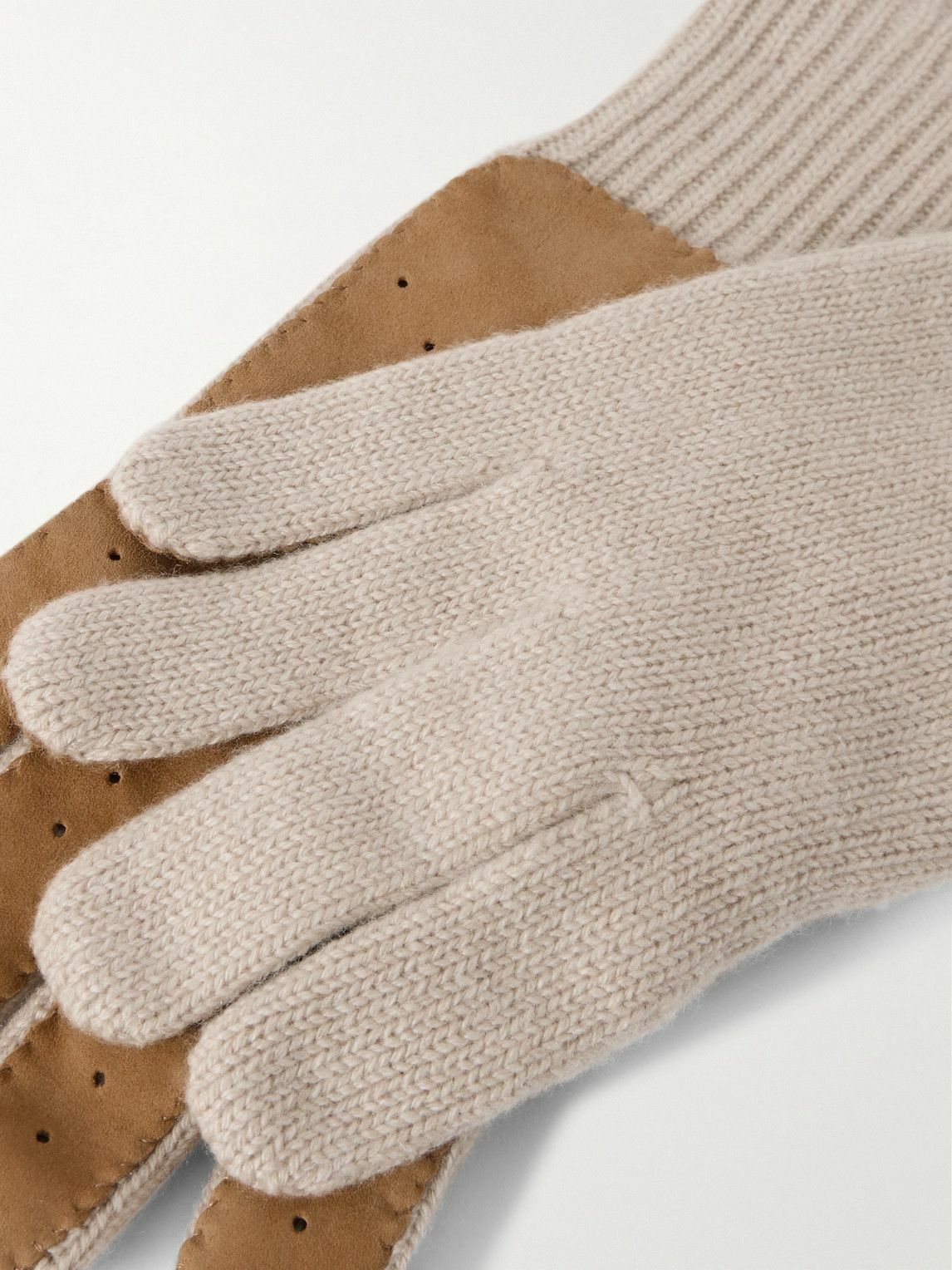 Brunello Cucinelli - Ribbed Cashmere Gloves - Neutrals