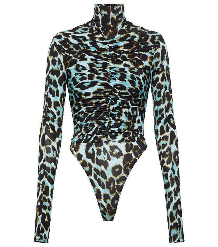 Photo: Alex Perry Ruched leopard-print jersey bodysuit