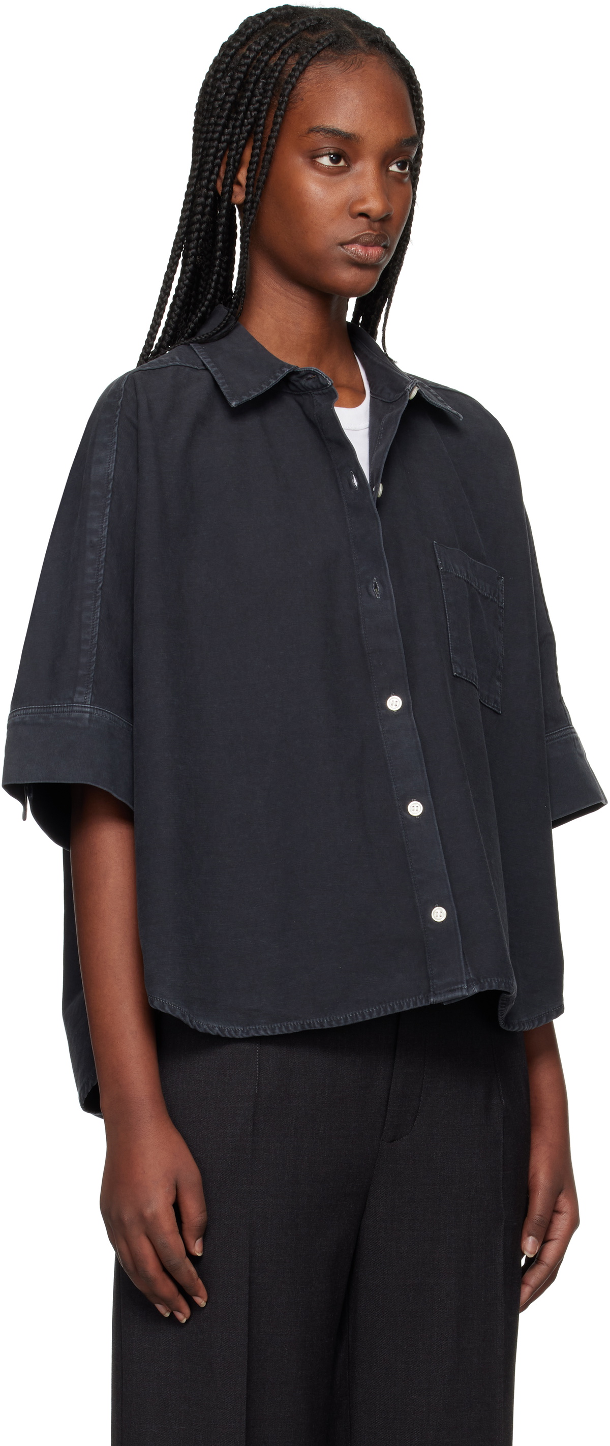 Citizens of Humanity Black Claire Origami Shirt Citizens of Humanity