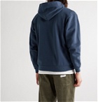 WTAPS - Logo-Print Fleece-Back Cotton-Jersey Hoodie - Blue