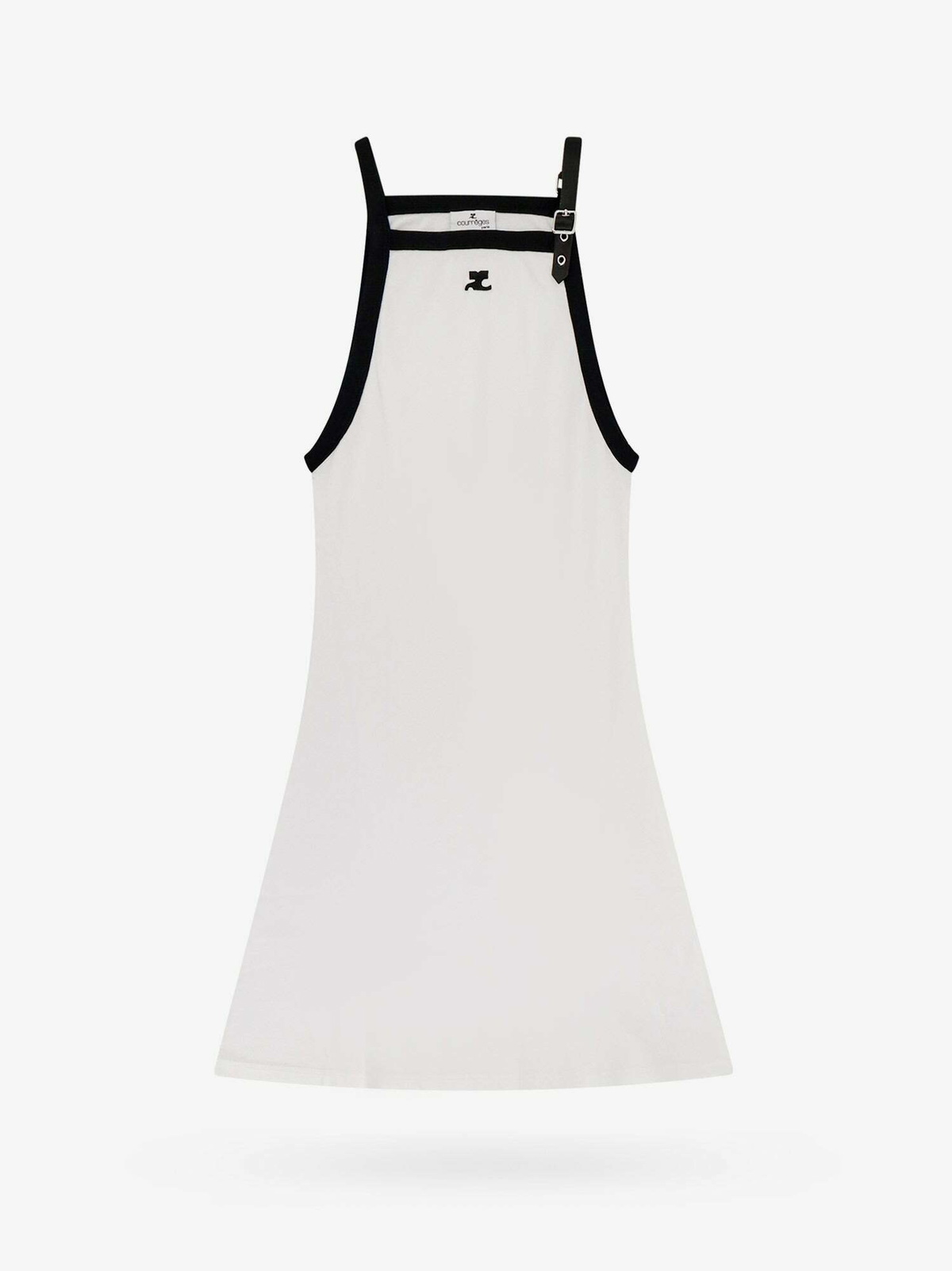 Courreges Buckle Contrast White Womens Dress Courreges