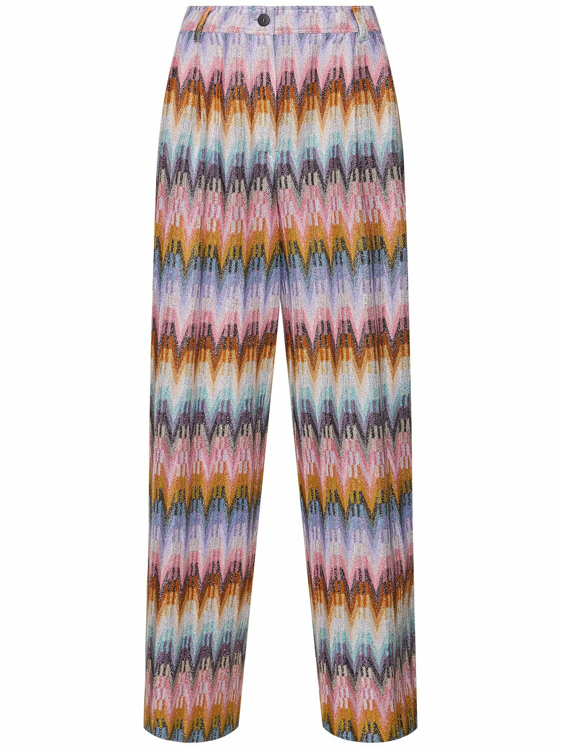 MISSONI Lamé Chevron Elastic Wide Pants Missoni