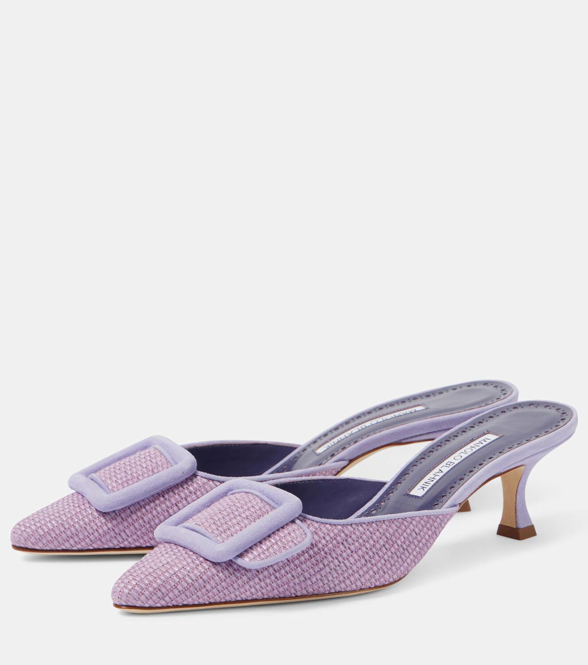 靴 MANOLO BLAHNIK MAYSALE Manolo Blahnik Maysale Suede Buckle Mules | Neiman Marcus