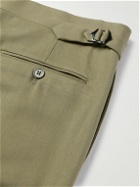 Ralph Lauren Purple label - Tapered Pleated Silk-Gabardine Trousers - Green